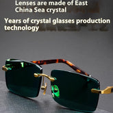 High End Wealth Attracting Dark Green Crystal Glasses  Adomoo